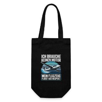 Lustiges Segelflieger Design - Geschenkbeutel für Flaschen - Schwarz - Vorne