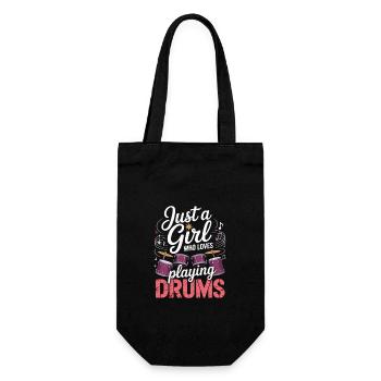 Just a girl who loves playing drums - Gift Bag for Bottles - black - Front