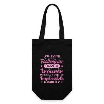 Une Super Footballeuse - Cadeau footballeuse - Sac à bouteille - noir - Devant
