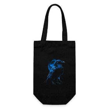 Cool Raven with Moon - Gift Bag for Bottles - black - Front
