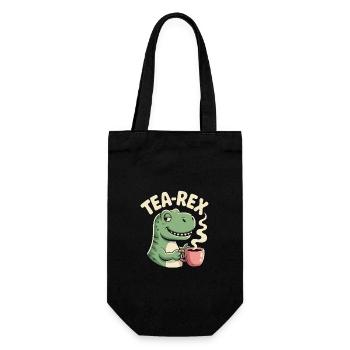 Funny tea design with Tea rex - Gift Bag for Bottles - black - Front