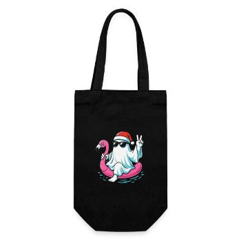 Lustiger Weihnachtsmann Halloween Design - Geschenkbeutel für Flaschen - Schwarz - Vorne