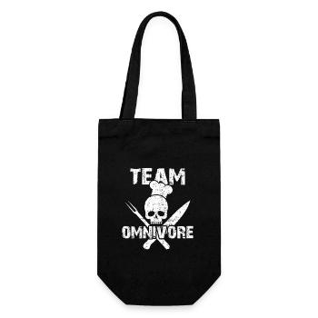 Team Omnivore Skull mit Grillbesteck - Geschenkbeutel für Flaschen - Schwarz - Vorne