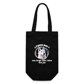 J'peux pas mon, Berger Blanc suisse veut pas - Sac à bouteille - noir - Devant