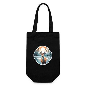 Deer in winter landscape - Gift Bag for Bottles - black - Front