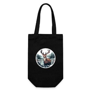 Cerf dans le paysage d’hiver - Sac à bouteille - noir - Devant