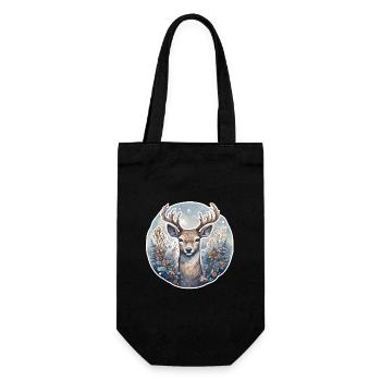 Paysage d’hiver avec des cerfs - Sac à bouteille - noir - Devant
