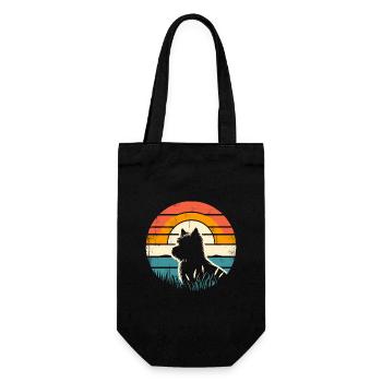 Cairn Terrier Vintage coucher de soleil - Sac à bouteille - noir - Devant