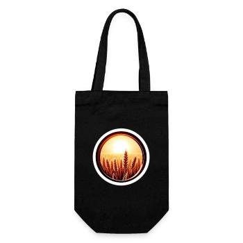 Goldenes Feld - Geschenkbeutel für Flaschen - Schwarz - Vorne