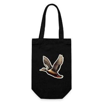 Ente im Flug – Detailzeichnung - Geschenkbeutel für Flaschen - Schwarz - Vorne