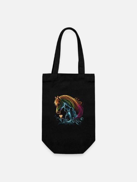 fille cavalière,équestre,équitation,cheval,cadeaux - Sac à bouteille - noir