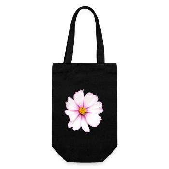 White Flower - Gift Bag for Bottles - black - Front