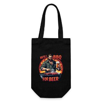 WILL BBQ FOR BEER - Barbecue et bière - Sac à bouteille - noir - Devant