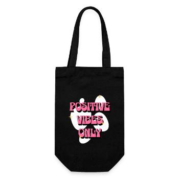 Positive Vibes Only Positive Affirmations Pink - Gift Bag for Bottles - black - Front