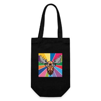 Moose Cool in Glasses Colorful King of the Forest - Gift Bag for Bottles - black - Front