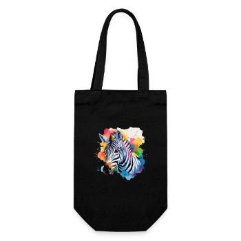 Zebra cool in colorful design - Gift Bag for Bottles - black - Front