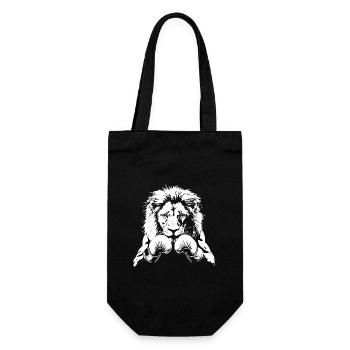 Löwe Boxer Kampfsport MMA - Geschenkbeutel für Flaschen - Schwarz - Vorne