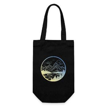 Mountains Landscape - Gift Bag for Bottles - black - Front