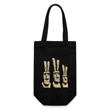 Easter Island Moai - Easter Bunny - Easter - Gift - Gift Bag for Bottles - black - Front