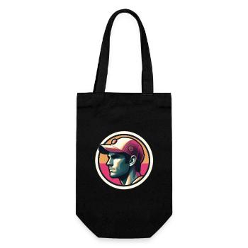 Man with tennis cap in pastel - Gift Bag for Bottles - black - Front