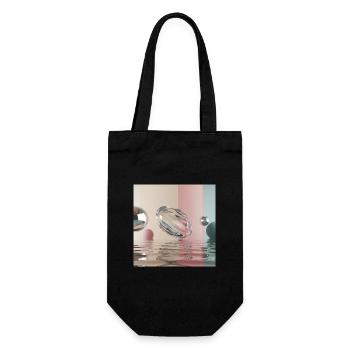 Pastel reflections in an abstract sphere - Gift Bag for Bottles - black - Front