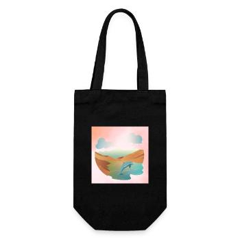 Dolphin in seascape - Gift Bag for Bottles - black - Front