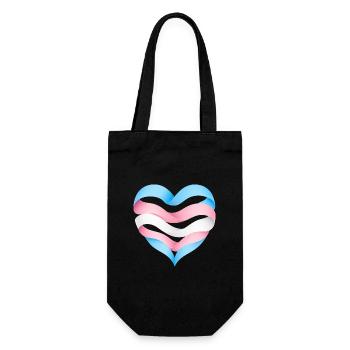 Transgender Herzdesign S1 - Geschenkbeutel für Flaschen - Schwarz - Vorne