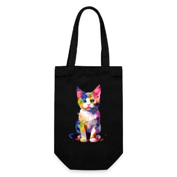 Little shy cat - Gift Bag for Bottles - black - Front