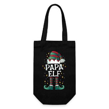 Papa Elf - Gift Bag for Bottles - black - Front