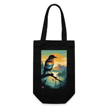 « Nature intérieure : Silhouette Art Oiseau » - Sac à bouteille - noir - Devant