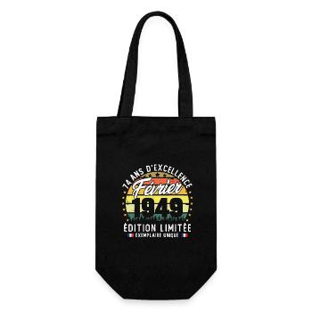 Vintage Cadeau Anniversaire 74 Ans Février 1949 - Sac à bouteille - noir - Devant