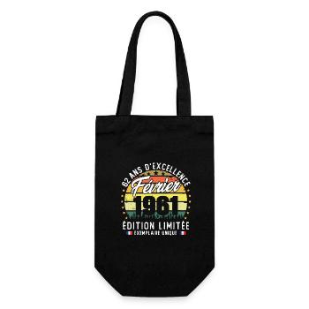 Vintage Cadeau Anniversaire 62 Ans Février 1961 - Sac à bouteille - noir - Devant
