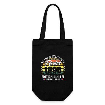 Vintage Cadeau Anniversaire 27 Ans Février 1996 - Sac à bouteille - noir - Devant