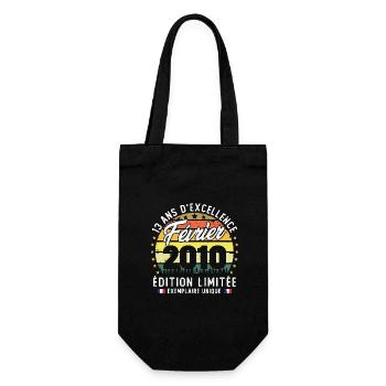 Vintage Cadeau Anniversaire 13 Ans Février 2010 - Sac à bouteille - noir - Devant