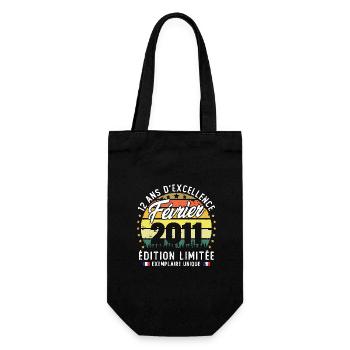 Vintage Cadeau Anniversaire 12 Ans Février 2011 - Sac à bouteille - noir - Devant