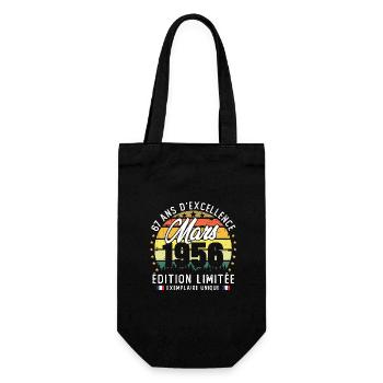 Vintage Cadeau Anniversaire 67 Ans Mars 1956 - Sac à bouteille - noir - Devant