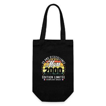 Vintage Cadeau Anniversaire 23 Ans Mars 2000 - Sac à bouteille - noir - Devant