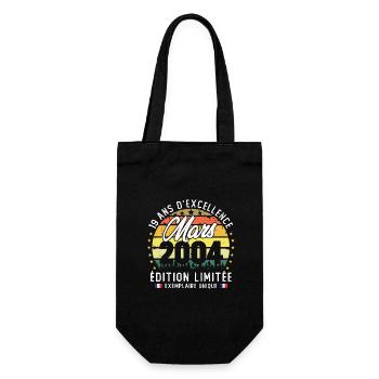 Vintage Cadeau Anniversaire 19 Ans Mars 2004 - Sac à bouteille - noir - Devant