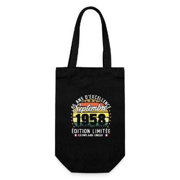 Vintage rétro septembre 1958 anniversaire 65 Ans - Sac à bouteille - noir - Devant