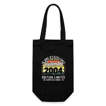 Vintage rétro septembre 2004 anniversaire 19 Ans - Sac à bouteille - noir - Devant