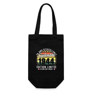 Vintage rétro septembre 1944 anniversaire 79 Ans - Sac à bouteille - noir - Devant
