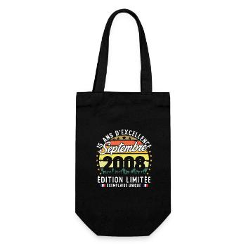 Vintage rétro septembre 2008 anniversaire 15 Ans - Sac à bouteille - noir - Devant
