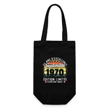 Vintage rétro septembre 1970 anniversaire 53 Ans - Sac à bouteille - noir - Devant