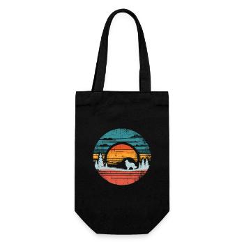 Berger australien Vintage coucher de soleil - Sac à bouteille - noir - Devant