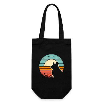 Corgi Vintage coucher de soleil - Sac à bouteille - noir - Devant