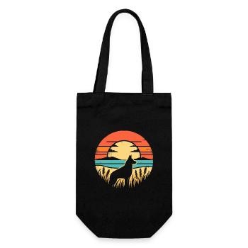Malinois Vintage Coucher de soleil - Sac à bouteille - noir - Devant