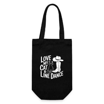 I love my cats and line dancing - Gift Bag for Bottles - black - Front