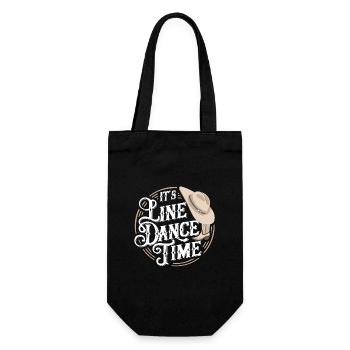Line Dance Zeit Line Dancing Tanzen - Geschenkbeutel für Flaschen - Schwarz - Vorne