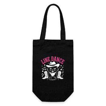 I love my cat and line dancing - Gift Bag for Bottles - black - Front