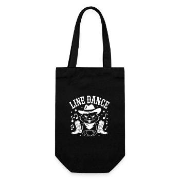 I love my cat and line dancing - Gift Bag for Bottles - black - Front